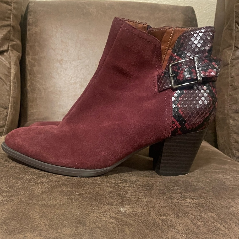 Vionic Burgundy and Brown Heeled Boots